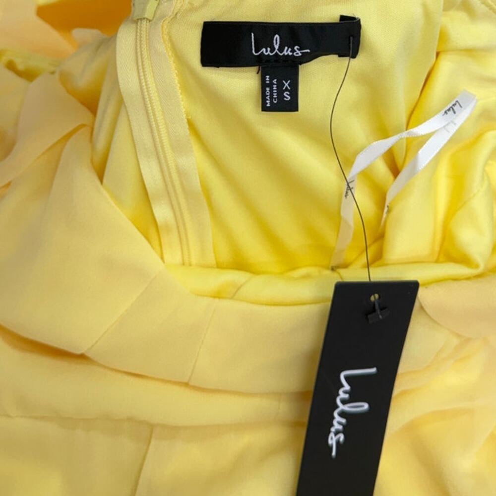 Lulus Sophisticated Charisma Light Yellow Tie-Strap A-Line Midi Dress size XS - Picture 6 of 6